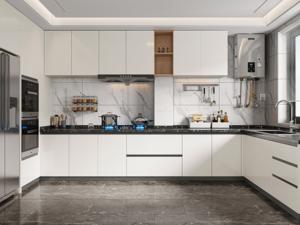 ชุดเฟอร์นิเจอร์ครัวพรีเมียมพร้อมอ่างล้างจาน ตู้ครัวสีขาวทันสมัยแบบฟรีดีไซน์ ผลิตในประเทศจีน - Product Image 5