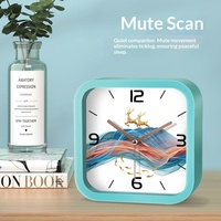 Nouvelle Horloge de Table Silencieuse à Mouvement Quartz Analogique Compact avec Fonction Snooze pour Chambre à Coucher, Bureau et Enfants