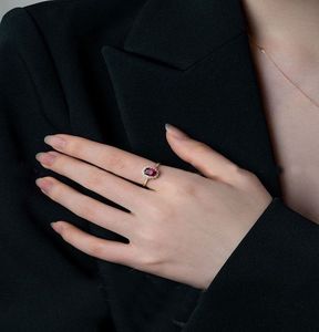 Sang Trọng Đính Hôn Đám Cưới Retro Đá Quý Màu Đỏ Đồ Trang Sức Nhẫn Phụ Nữ Sáng Bóng Bling Đá Quý Tự Nhiên 18K Vàng Nhẫn Với <span class=keywords><strong>Ruby</strong></span> - Product Image 3