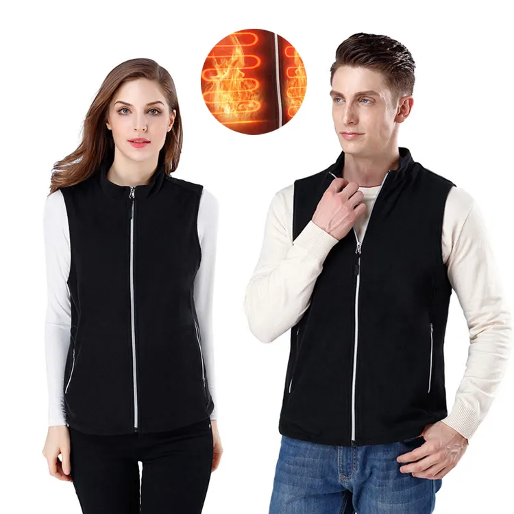 USB Electric Rechargeable Far Infrared Heating Adjustable Warm Cloth Lightweight Heated Fleece Vest For Men Women