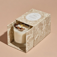 Boîte à bougie noire de luxe recyclée, emballage personnalisé avec impression de logo, boîte en papier kraft brun, inserts en carton, magnétique portable
