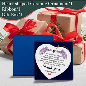 Promozione: Decorazioni Natalizie in Ceramica Bianca a Forma di Cuore, Alta Qualità, Stampa UV per Sublimazione, Decorazioni da Appendere - Product Image 3