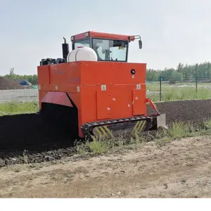 Crawler hewan pupuk kandang organik Windrow Mixer digunakan kompos otomatis pupuk Bio jamur mesin pembuat kompos pertanian