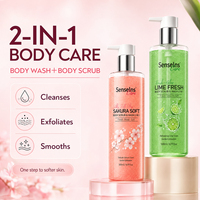 Gel Douche Exfoliant Fournisseur en Gros Gommage Corporel Bio Nettoyage Profond Citron Vert Frais Sakura Doux pour le Corps