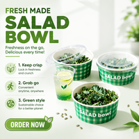 Bol en papier kraft de qualité alimentaire, jetable, pour soupe et nouilles, avec couvercle, conteneur biodégradable pour plats à emporter pour restaurant
