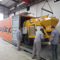 Pompe et malaxeur à béton diesel portables pour la construction de maisons, machine à béton liquide avec pompe, vente au Mexique