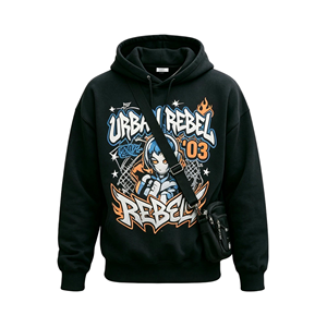 Maßgefertigter Kornit DTG-Druck Unisex Anime <span class=keywords><strong>Urban</strong></span> Rebel Graffiti-Print Regular Fit 100% Baumwolle Winter ODM Hoodie Hip Hop Streetwear - Product Image 2