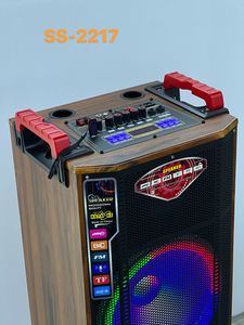 Meilleur prix SS-2217 Enceintes portables doubles de 12 pouces, système de cinéma maison Hi-Fi, enceinte karaoké avec micro - Product Image 2