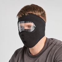 Máscara facial de lana cálida a prueba de viento Gorra de esquí de invierno con gafas HD Pasamontañas de ciclismo antivaho transpirable Hecho de nailon duradero