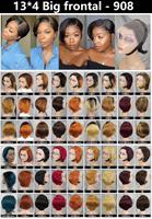 Pelucas de Cabello Humano 100% Virgen Indio con Cutícula Alineada, Encaje Frontal Completo 13x4, Corte Pixie Corto Rizado para Mujeres Negras