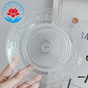 Prix d'usine – Assiettes de présentation en verre transparent de 6/7/8/9/10/12/13 pouces, assiettes à salade et à fruits, plats de service en verre - Product Image 2