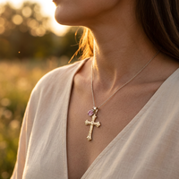 Collier pendentif croix gothique, collier ras du cou à franges multicouches pour femmes, style grunge audacieux