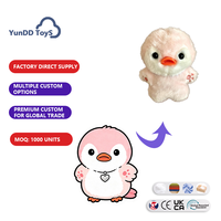Porte-clés en peluche canard rose mignon avec pendentif cœur, canard en peluche personnalisé pour la décoration de sac