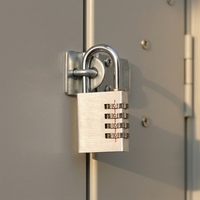 Cadenas à combinaison en aluminium léger avec roulement à billes, étanche IP65, corps carré, verrouillage à code réinitialisable à 3 ou 4 chiffres