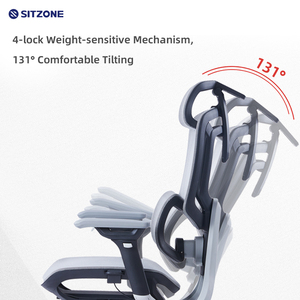Sedia da Ufficio Ergonomica Moderna Sitzone, Regolabile in Altezza, con Schienale in Rete, Girevole, Ortopedica, per Personale d'Ufficio - Product Image 4