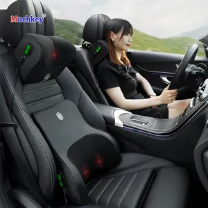 Muchkey Universal recargable asiento de masaje de coche relajación cuello almohada asiento trasero reposacabezas almohada accesorios cojín de asiento de coche