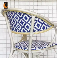 Chaises empilables commerciales de rotin de bistro d'hôtel de café ensembles de restaurants de tissu de patio et chaises de café