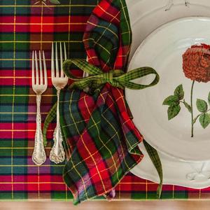 Luxury Classic Christmas <strong>Tartan</strong> Plaid Cotton Linen <strong>Napkins</strong> Easy to Clean Holiday Check Cloth <strong>Napkins</strong> for Xmas Winter Table Decor - Product Image 6