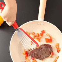 Spatule à poisson en acier inoxydable de haute qualité, durable, avec manche en alliage d'aluminium, dessus en silicone, bord souple, spatule à fentes, nouveauté 2023