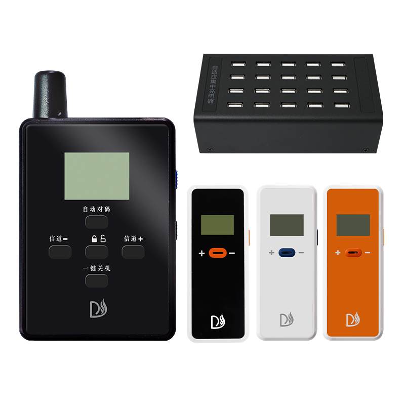 Professional <strong>Wireless</strong> Tour <strong>Guide</strong> Transmitter Receiver Set 50 Channels Anti-interference 70M Range Lightweight On-Ear Headset 37h