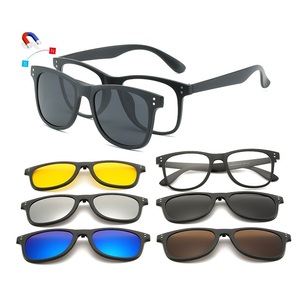 UNOC Gafas <span class=keywords><strong>de</strong></span> sol con imán 5 en 1 Monturas <span class=keywords><strong>de</strong></span> anteojos intercambiables con <span class=keywords><strong>lentes</strong></span> polarizadas con clip UV400 - Product Image 1