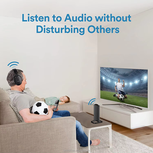 Casque HiFi sans fil pour TV <span class=keywords><strong>ou</strong></span> ordinateur Radio FM écouteurs casques avec microphone et récepteur sans fil casque de <span class=keywords><strong>jeu</strong></span> - Product Image 5