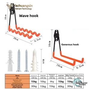 Heavy Duty Steel Garage Wall <b>Hooks</b> Anti Slip Coated Utility Rails for Ladders Bikes Garden <b>Tools</b> - Product Image 2