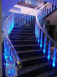 ราวบันไดในร่มแบบทันสมัยหรูหราเสาใสทำจากพลาสติกใสราวจับคริสตัลราวบันไดอะคริลิค - Product Image 6