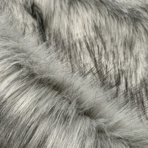 Alta calidad 1500g blanco teñido <span class=keywords><strong>gris</strong></span> Faux Fox Fur <span class=keywords><strong>tela</strong></span> larga de felpa para ropa con respaldo de punto para collares - Product Image 2