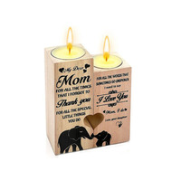Bougeoir en bois pour anniversaire de famille, forme carrée, artisanat, porte-bougie