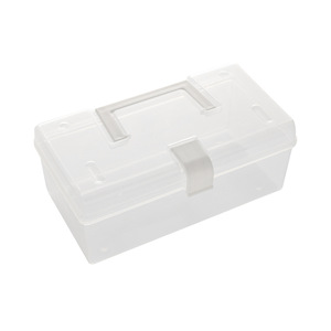 Plastic Storage <b>Box</b> Rectangle Transparent Portable With Handle For Desktop Organizing <b>Small</b> Items Medicine Cabinet Use - Product Image 5