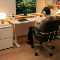 Bureau à double écran en bois courbé, hauteur réglable pour le bureau à domicile
