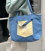 Sac fourre-tout à deux anses en tissu écossais personnalisé avec logo, grande capacité, pour femme, idéal pour l'école et le quotidien, durable, directement de l'usine