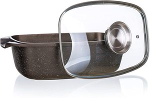 Sartén cuadrada de aluminio para pescado, <span class=keywords><strong>asador</strong></span> de pescado antiadherente con tapa de acero inoxidable, juego de ollas de cocina - Product Image 6