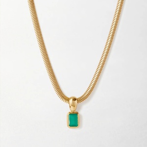 Collier pendentif diamant, collier en diamant de laboratoire, <span class=keywords><strong>bijoux</strong></span> de mode, colliers, collier plaqué or inaltérable, minimaliste - Product Image 5