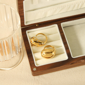 แหวนรูปหยดน้ำ ทอง 18K สแตนเลสสตีล แหวนเรขาคณิตแบบเปิด เครื่องประดับผู้หญิง ของขวัญ แหวนแฟชั่น - Product Image 2