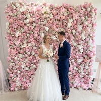 Panneau mural floral en soie artificielle SPR, fond floral pour mariage, fête, anniversaire et Saint-Valentin, décoration de fond pour hôtel
