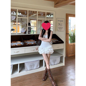 Black Ruffled Sleeveless Bodysuit For Women Short Skirt Solid Color Breathable Summer Wear - Product Image 3