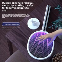 Raquette anti-moustiques électrique avec attraction automatique, batterie rechargeable, maille en ABS et aluminium durable, couverture domestique