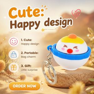 Porte-clés anti-stress amusants et mignons en vrac, porte-clés à bouton-poussoir en forme de riz pour les fêtes et les cadeaux de rentrée scolaire - Product Image 3