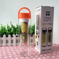 Bouteilles d'eau en Tritan sans Bpa personnalisées et personnalisées pour le sport, infuseur à fruits et thé en plastique, tasses à fruits pour enfants avec poignée