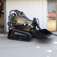 Pengiriman Gratis 1 ton 1000kg Mini Front Loader 25Hp Mesin Briggs Stratton Skidsteer Stand Attachments Mini Crawler Skid Steer