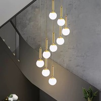 Lustre rotatif minimaliste moderne nordique plafonnier Duplex pour hôtel Loft appartement Villa escalier ouvert-lampes suspendues