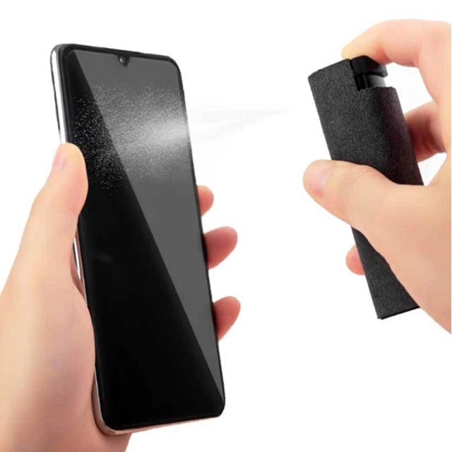 DS1587 2 in 1 Phone Screen Cleaner Spray Computer Screen Dust Removal Microfiber Cloth Set Cleaning Artifact