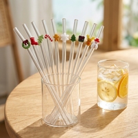 Pailles en verre de 7,9 pouces, 16 oz, en verre borosilicate de haute qualité, série Halloween, pailles en verre réutilisables, disponibles en plusieurs couleurs