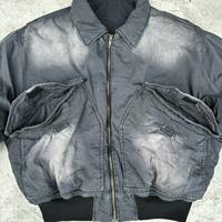 Veste matelassée surdimensionnée pour homme, fabriquée sur mesure, de haute qualité, avec fermeture éclair en nylon épais, poche à rabat, effet délavé au soleil