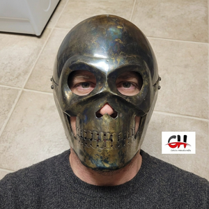 CHk Metal Polished Antique Medieval Skeleton Full-Face Armor Knight Helmet Handmade Handicraft Halloween Christmas Father's Day - Product Image 1