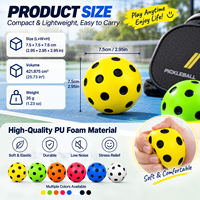 Balle de pickleball personnalisée en mousse PU, rebond élevé, silencieuse, pour entraînement, 75 mm, jouet anti-stress en éponge, vente en gros d'usine OEM ODM