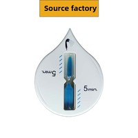 Minuteur sablier en forme de goutte d'eau à ventouse, 5 minutes, design moderne et simple, pour fêtes, réunions, salle de bain, plage, maison, bureau