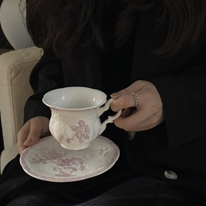 <span class=keywords><strong>Assiette</strong></span> en céramique Lelyi style rétro français, motif floral en relief <span class=keywords><strong>rose</strong></span>, série créative d'assiettes à café classiques, <span class=keywords><strong>assiette</strong></span> à dessert - Product Image 6